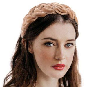 NWOT! Bascolor Tan Braided Velvet Headband